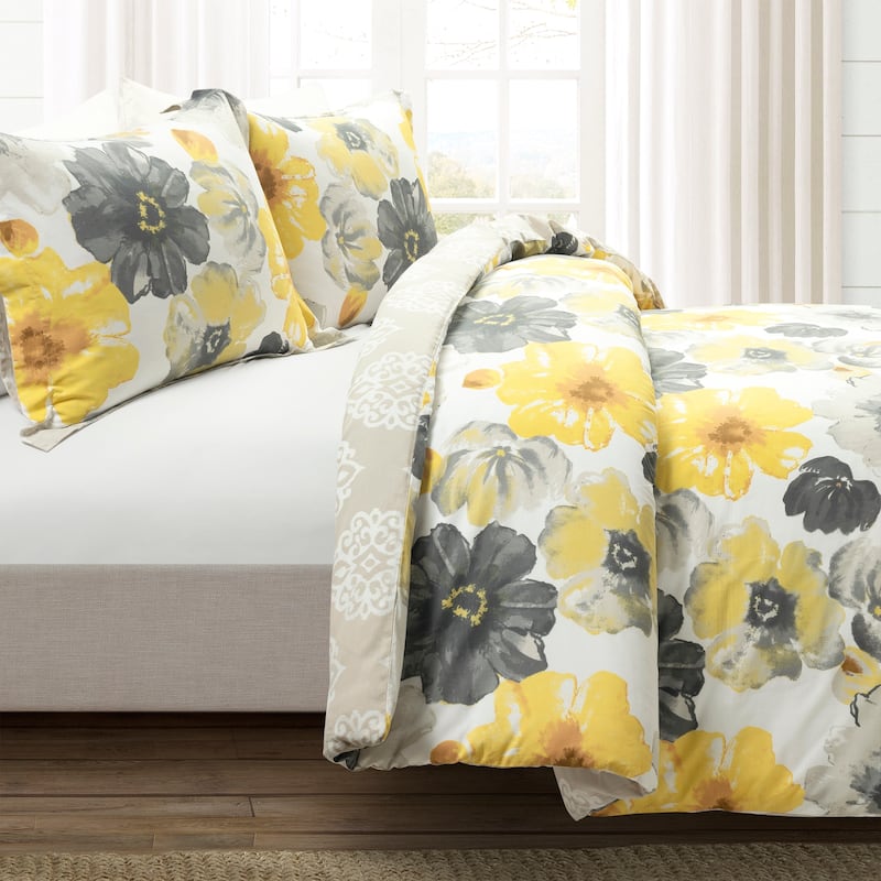 Lush Decor Leah Reversible Cotton Duvet Cover 3 Piece Set