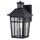 preview thumbnail 8 of 9, Garfield Park Aluminum Matte Black Motion Sensor Dusk to Dawn Outdoor Wall Light Clear Seeded Glass