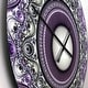 preview thumbnail 3 of 7, Designart 'Purple Fractal Pattern with Circles' Oversized Modern Wall CLock