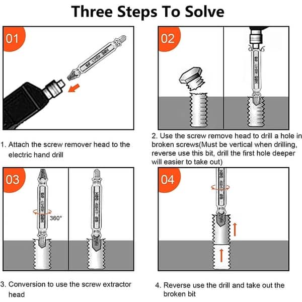 Extractor Set 13-Piece Damaged Screw - Remove Stripped & Broken Bolts Easily Stripped Screw Extractor