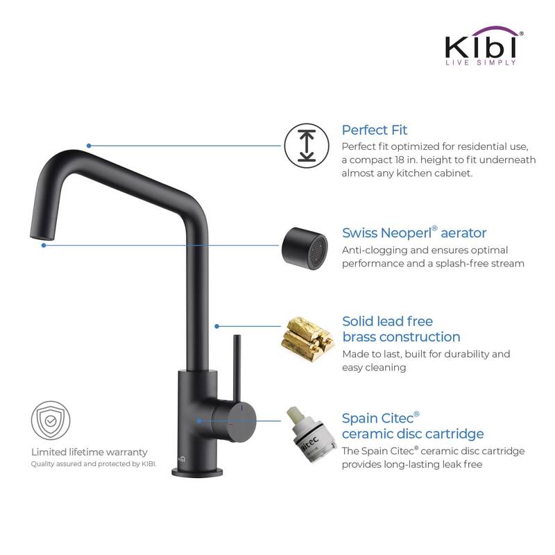 Single-Hole 1-Handle Kitchen Bar/Prep Sink Faucet