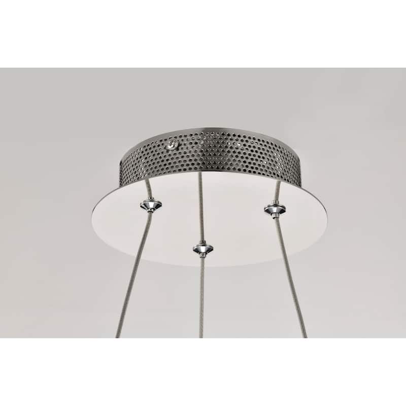Nova LED 23 Inch Round Pendant Polished Nickel Finish K9 Crystal - Polished Nickel