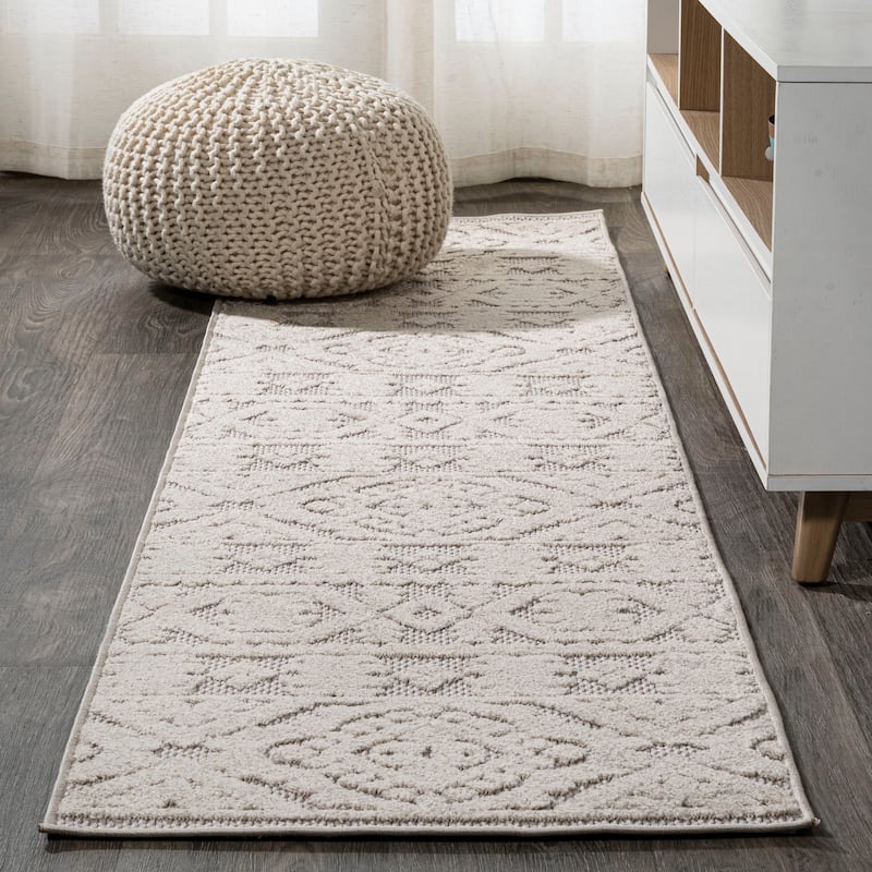 JONATHAN Y Jordan High-Low Pile Mediterranean Tile Indoor/Outdoor Area Rug