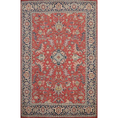 Hand Knotted Oriental 100% Wool Carpet Traditional All-Over Red Ziegler Area Rug - 11' 6'' X 9' 0''