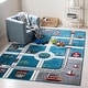 preview thumbnail 5 of 68, SAFAVIEH Carousel Kids Koika Neighborhood Road Rug Turquoise/Ivory - 2' x 3' - Rectangle