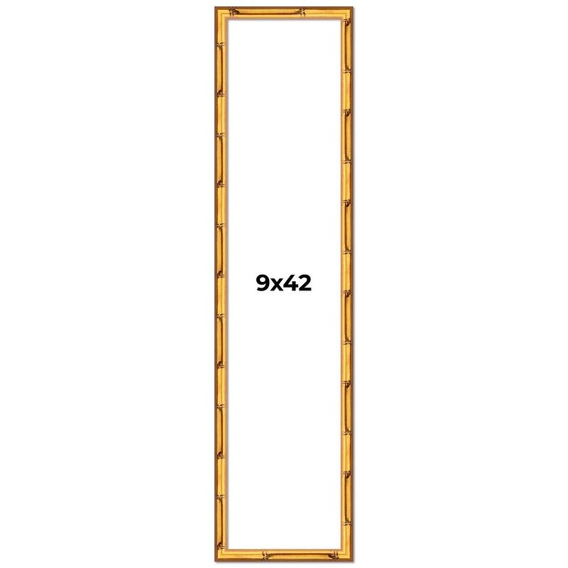 9x42 Frame Gold Bamboo Solid Wood Picture Frame | 1 Inch Moulding