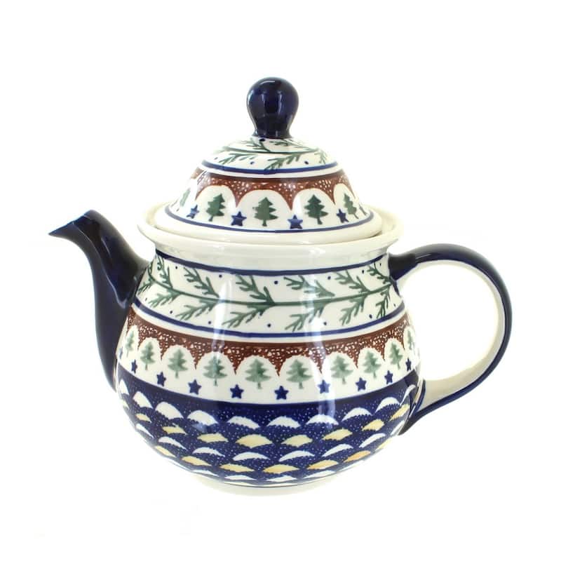 Blue Rose Polish Pottery 943 Zaklady Large Teapot