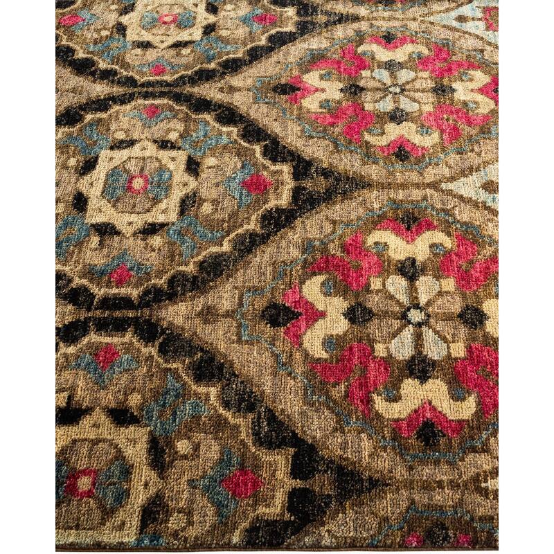 Overton Hand Knotted Wool Vintage Inspired Modern Contemporary Modern Multi Area Rug - 4' 0" x 6' 0"