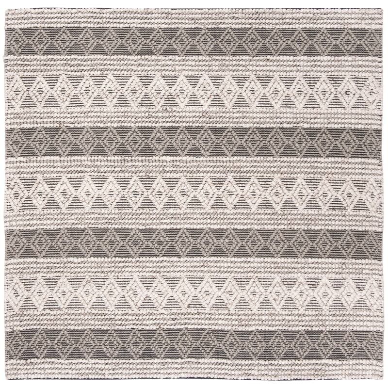 SAFAVIEH Handmade Natura Roswitha Wool Rug - 6' Square - Silver