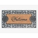 preview thumbnail 17 of 20, A1HC Natural Coir and Rubber doormat 23"X38" Floral Welcome