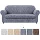 Subrtex 2-Piece Stretch Sofa Couch Cover Jacquard Damask Slipcover - Grayish Blue