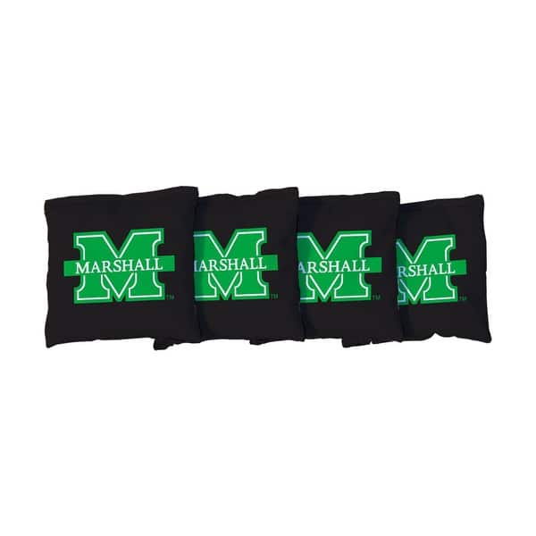 slide 2 of 3, Marshall Thundering Herd Black Cornhole Bags All-Weather Resin Filled