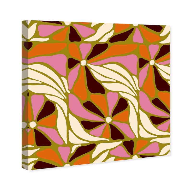 Wynwood Studio Canvas Abstract Pop Culture Floral Pattern Orange and Pumpkin Modern & Contemporary Wall Art Canvas Print