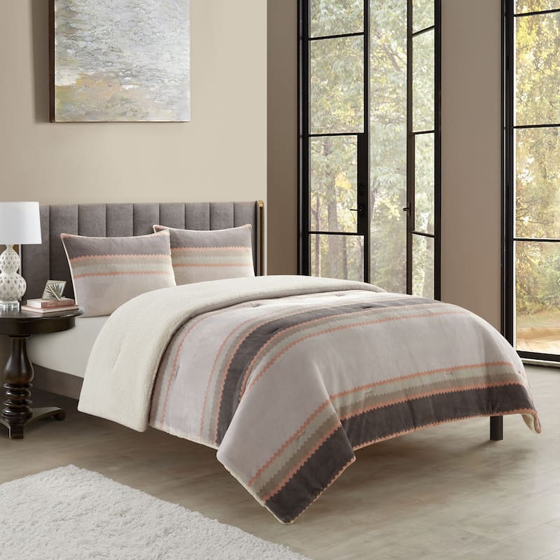 Brianna 3 Piece Ultra Plush Sherpa Comforter Set by Nanshing