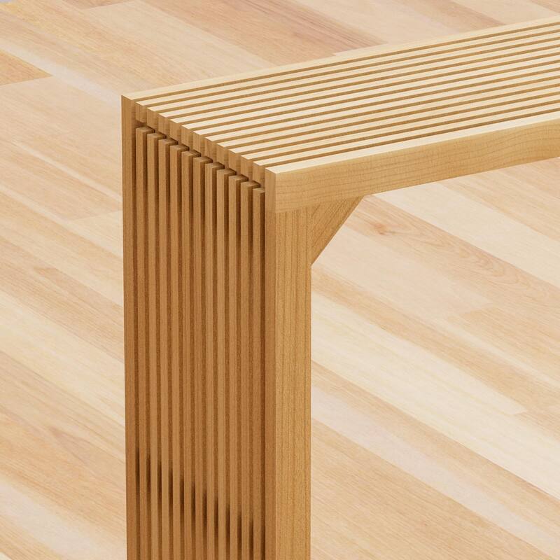 18" Solid Wood Bench Nature for Entryway, Living Room, Kitchen