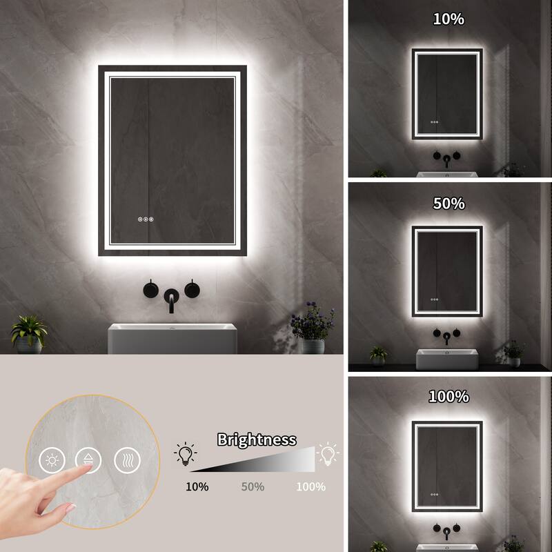 Modland Small Size LED Bathroom Mirror Back & Front Lighted Anti-Fog