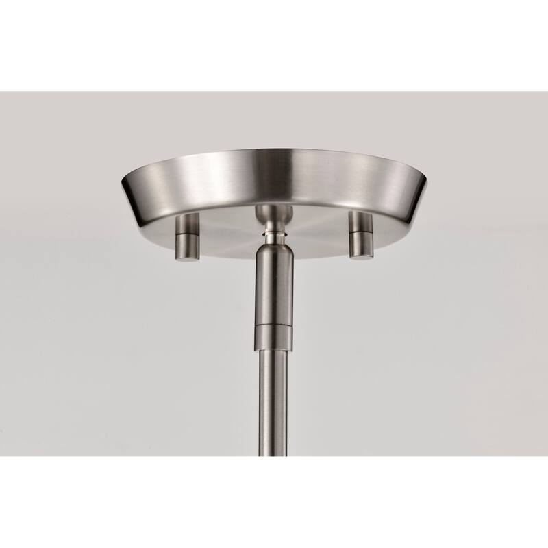 Lune 5 Light Chandelier Brushed Nickel Finish Etched White Glass - Brushed Nickel