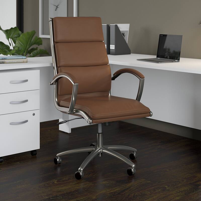 Studio C High Back Executive Office Chair by Bush Business Furniture - Saddle Leather
