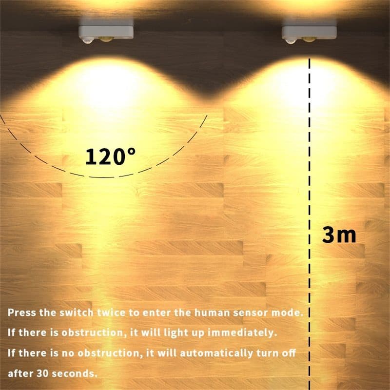 4-Pack Rechargeable Motion Sensor LED Lights,Warm Colors