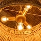 preview thumbnail 7 of 15, Umber 4-Light Modern Natural Rattan Pendant Ceiling Fixture Coastal Nautical Chandelier