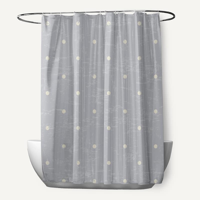 Dorothy Dot Geometric Print Shower Curtain - Grey