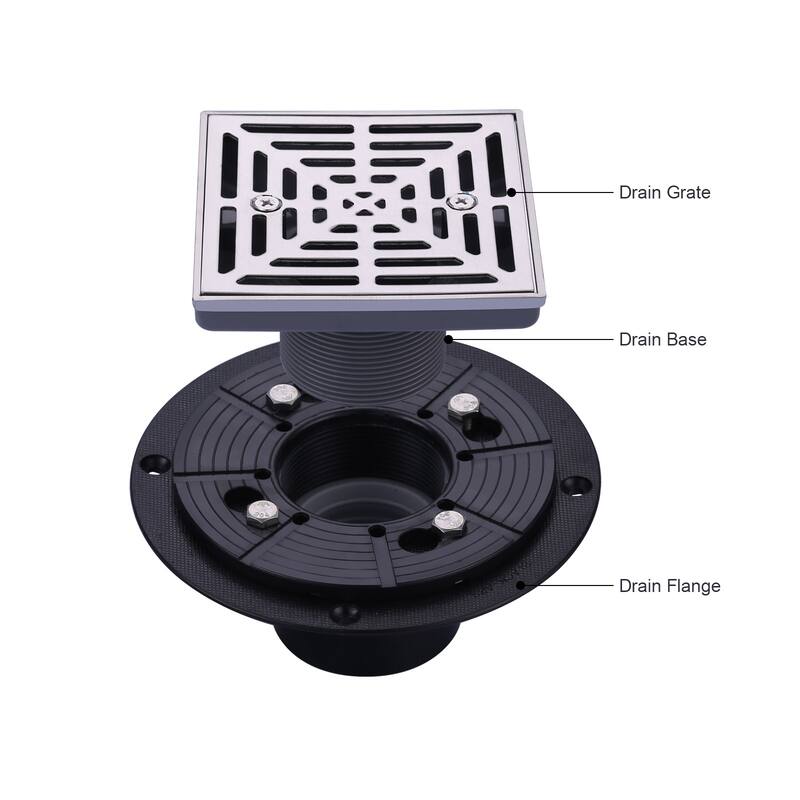 WOWOW 4.5 in. Floor Drain with Square Screw-Tite Strainer