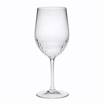 LeadingWare Designer Tritan Hammer Wine Glasses Set of 4 (12oz), Premium Quality Unbreakable Stemmed Acrylic Wine Glasses