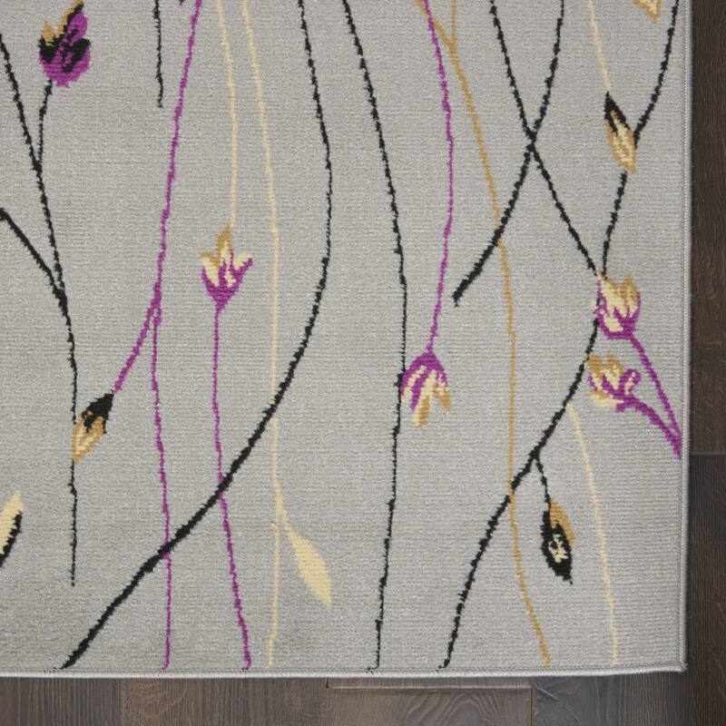 Cezew Power Loomed Floral Durable Area Rug By HomeRoots