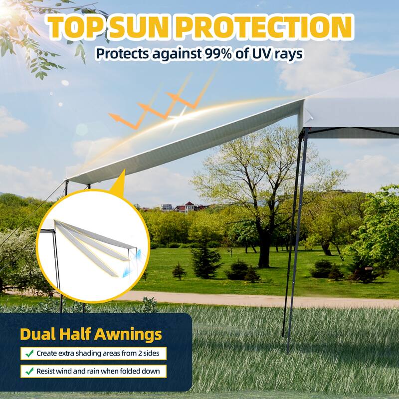 10x10 FT Pop-Up Canopy with 2 Sidewalls - Heavy-Duty Waterproof, UV-Resistant Tent for Outdoor Events, Markets & Gatherings