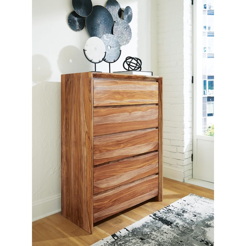 Signature Design by Ashley Dressonni Brown Chest of Drawers - 5-drawer - Brown