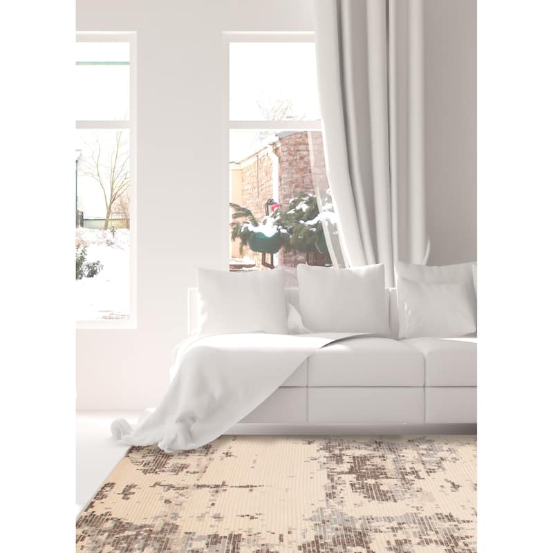 ECARPETGALLERY Hand-knotted Tangier Cream Wool Rug - 8'2 x 9'10