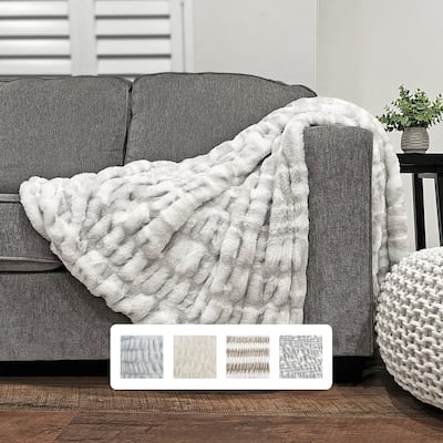 The Mood Mallow Ruched FauxFur Throw