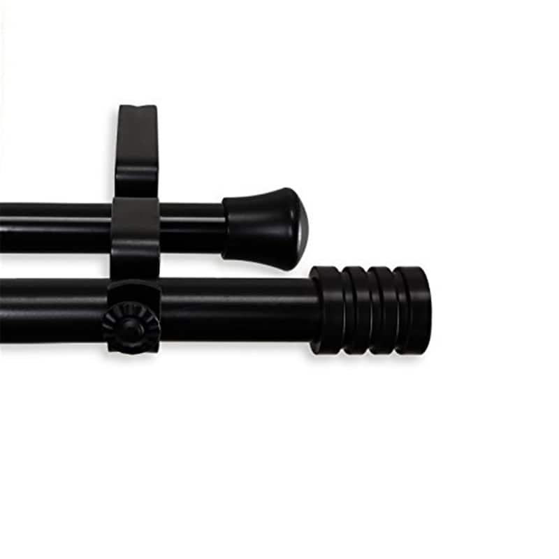 Lee 13-16" Double Curtain Rod - Elegant Steel Drapery Rod Set - 84