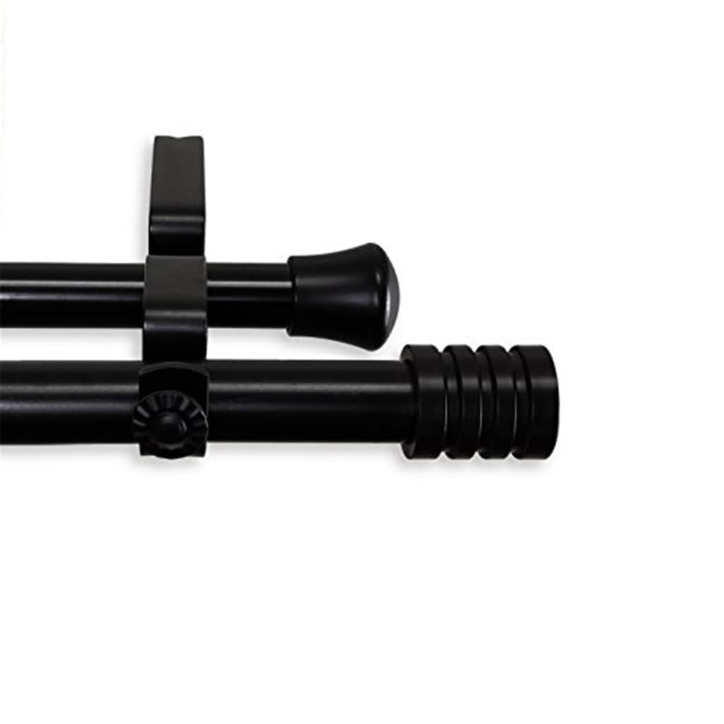 Lee 13-16" Double Curtain Rod - Elegant Steel Drapery Rod Set - 84