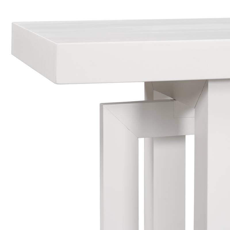 Console Table with Industrial-inspired Concrete Wood Top, Extra Long Entryway Table for Entryway, Hallway, Living Room