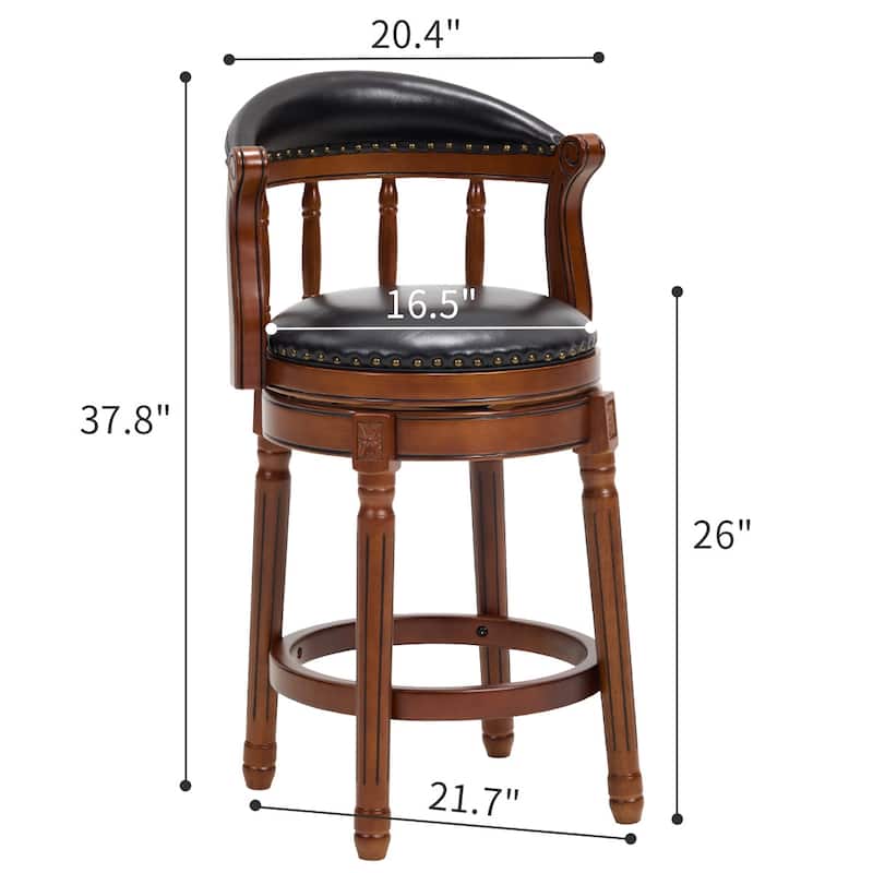 Wooden Swivel Bar Height Chair Side Chair