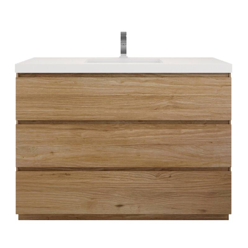 Aron 48'' Freestanding Vanity with Reinforced Acrylic Sink - 48'' Width - Natural Oak