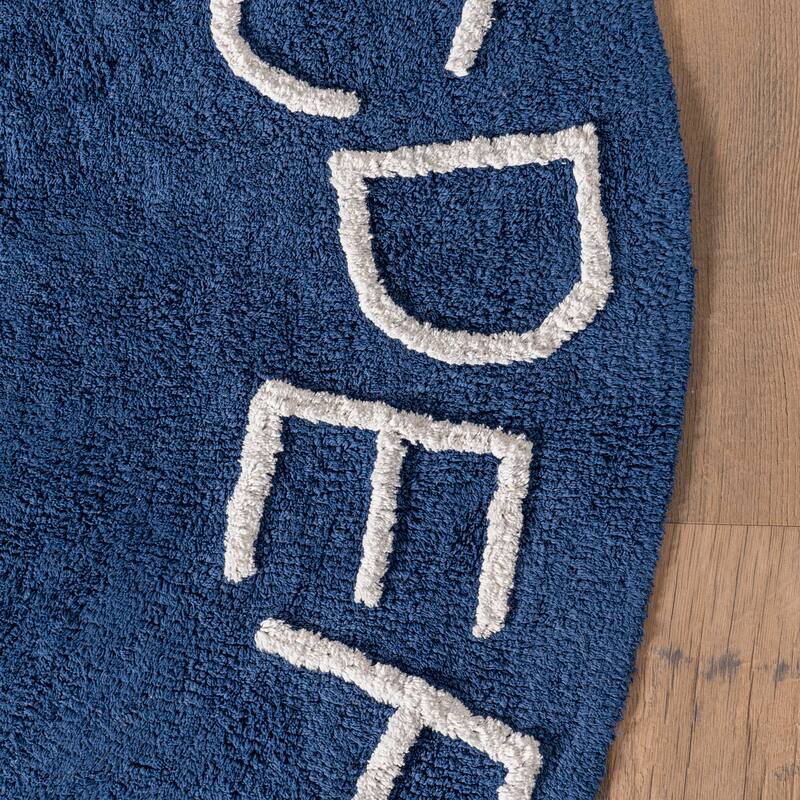 Nuloom Alphabet SpinClean Washable Round Rug