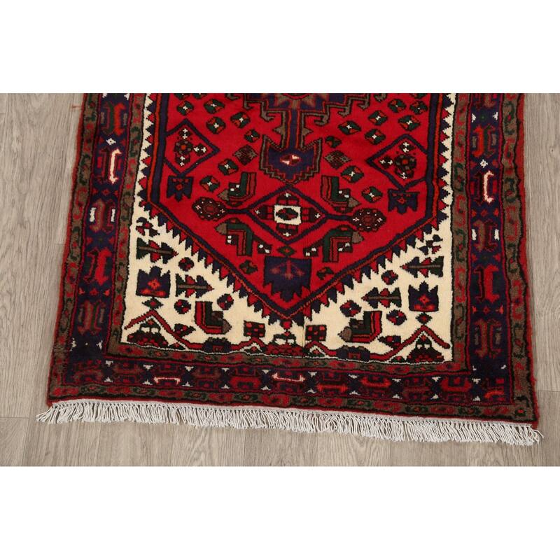 Tribal Geometric Hamedan Persian Traditional Area Rug Wool Handmade - 3'2" x 5'6"