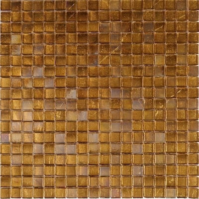 Apollo tile 12" x 12" Skosh Glossy Towny Brown Glass Tile (18.69 sq ft/case) - 20 Pack
