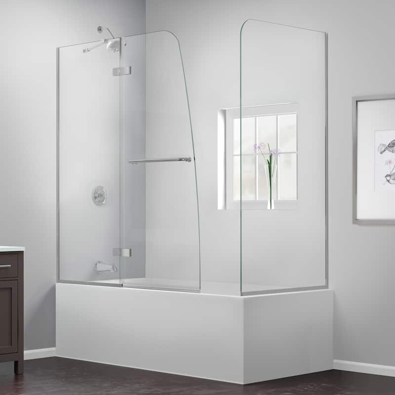 DreamLine Aqua Ultra 57-60 in. W x 30 in. D x 58 in. H Hinged Tub Door with Return Panel - 30" x 57" - 60"