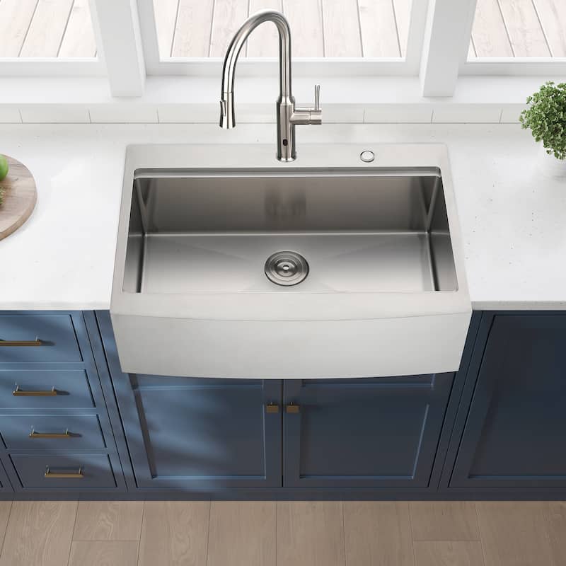 Farmhouse Apron Single Bowl Stainless Steel Kitchen Sink with Workstation