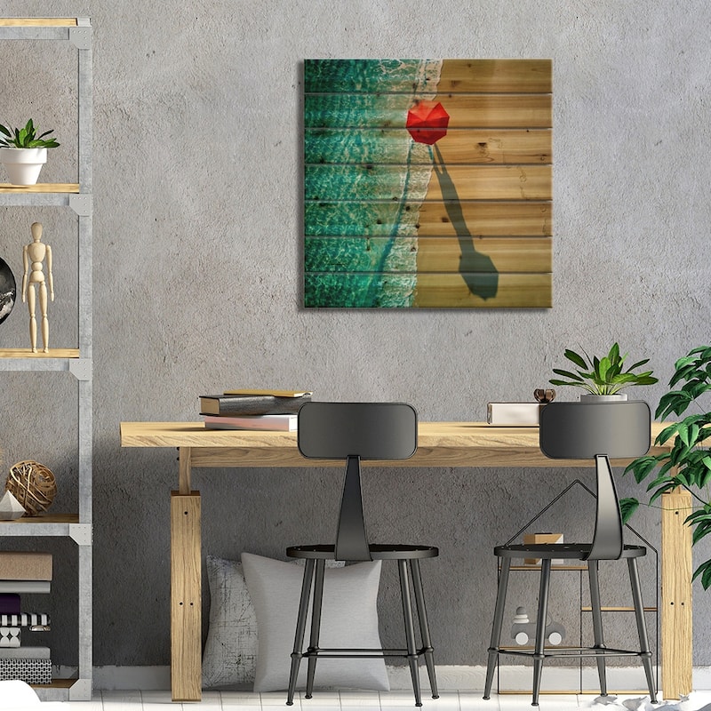 Deep Water Print On Wood by Ambra - Multi-Color