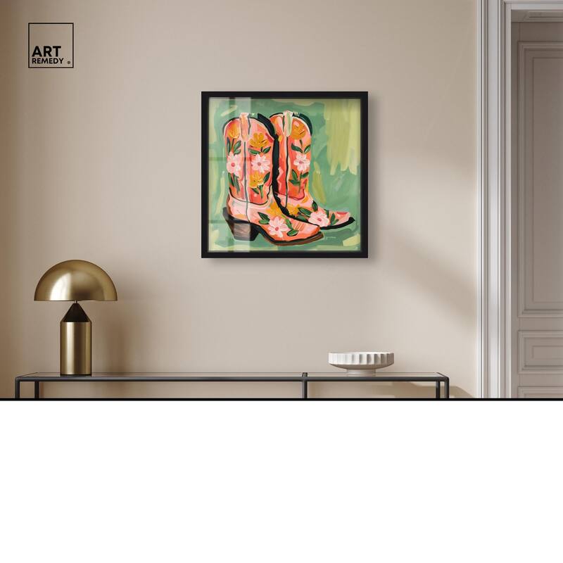 Wildflower Cowboy Boots Shadowbox by Art Remedy