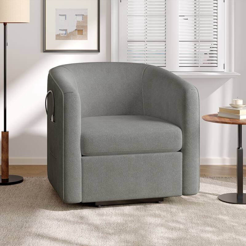 Power Lift Recliner Barrel Shape Recliner Chair Lift Assist Reclining Chair Electric Lift Chair with Footrest and Side Pocket