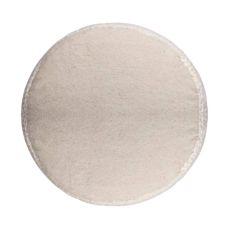 Sevita Bleach/Navy Nautical Coastal Striped Hand-Made Pouf