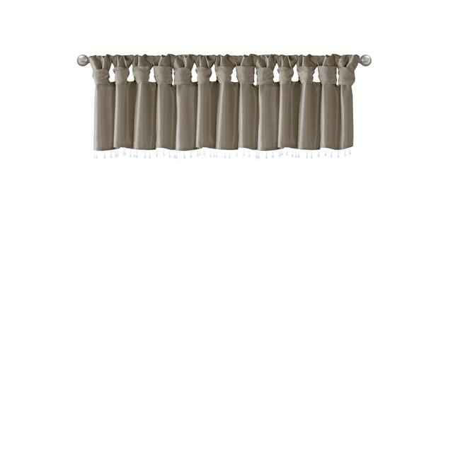 Madison Park Natalie Lightweight Faux Silk Valance with Beads - 50x26"