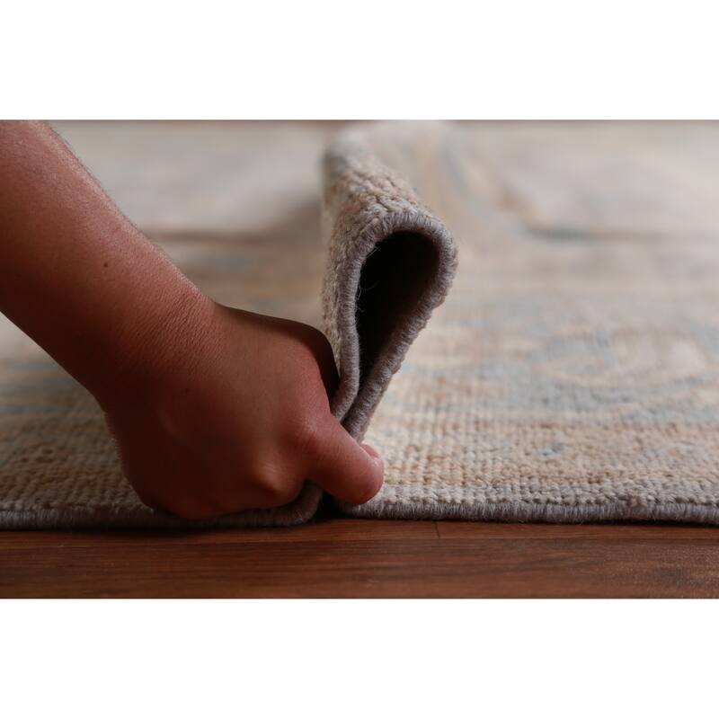 Hand Knotted Oriental 100% Wool Carpet Transitional Medallion Navy Blue & Blues Oushak Area Rug - 14' 8'' X 12' 0''