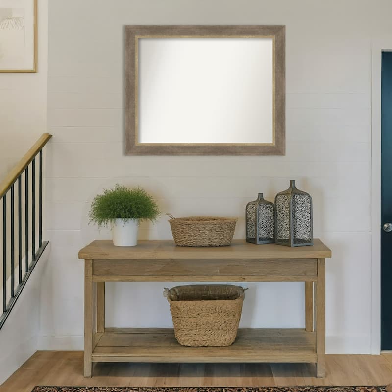 Driftwood Tan Non-Beveled Wood Framed Wall Mirror - Driftwood Tan