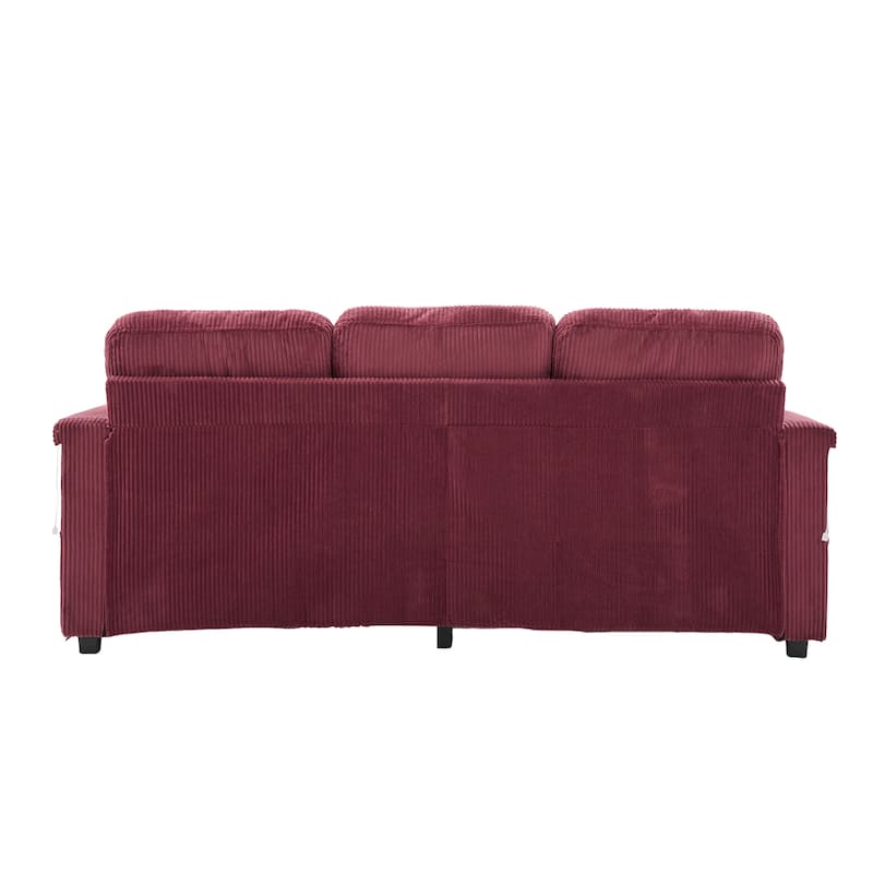 GDFStudio - Elara Harmony Modern L-Shaped Sectional Sofa with USB Charging, Cup Holde for Living Room & Apartment